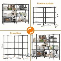 4 Tier Heavy Duty Metal Storage Rack Shelving Wire Shelf Kitchen Office Unit UK
