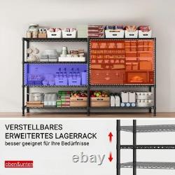 4 Tier Heavy Duty Metal Storage Rack Shelving Wire Shelf Kitchen Office Unit UK