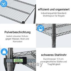 4 Tier Heavy Duty Metal Storage Rack Shelving Wire Shelf Kitchen Office Unit UK