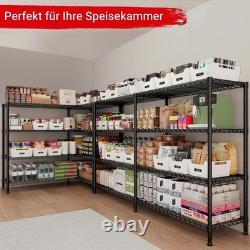 4 Tier Heavy Duty Metal Storage Rack Shelving Wire Shelf Kitchen Office Unit UK