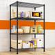4-tier Heavy Duty Metal Storage Shelf 360kg Rack, 90x35x137cm, Black