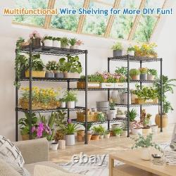 4-Tier Heavy Duty Metal Storage Shelf 360KG Rack, 90x35x137cm, Black