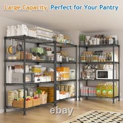 4-Tier Heavy Duty Metal Storage Shelf 360KG Rack, 90x35x137cm, Black