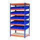 4 Tier Heavy Duty Steel Racking Garage Shelving With 40 Picking Parts Bins