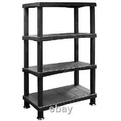 4-Tier Plastic Shelving Unit for Home, Garden, Garage, and Shed Storage Shelve