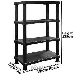 4-Tier Plastic Shelving Unit for Home, Garden, Garage, and Shed Storage Shelve