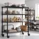 4 Tier Racking Heavy Duty Shelving Storage Shelves With Wheels Bathroom Kitchen