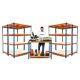 4 X Heavy Duty Shelving Blue And Orange 4 Levels With 1 Workbench Udl 400kg