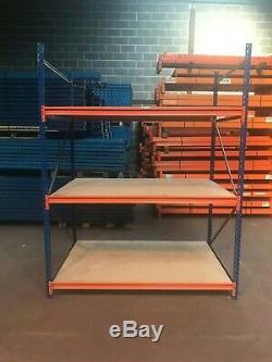 4 bays of Heavy Duty Longspan Shelving, ideal for warehouse, stores, garages, home