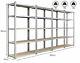 4 X 1.8m Tall Silver 5 Tier Heavy Duty Galvanised Boltess Metal Shelving Unit