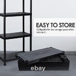 4 x 4 Tier Black Plastic Shelving Shelves Racking Storage Shelf Unit New