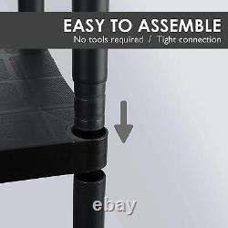 4 x 4 Tier Black Plastic Shelving Shelves Racking Storage Shelf Unit New