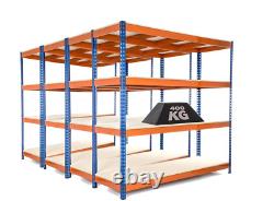 4 x 4 Tier Steel Heavy Duty Garage Storage Racking 2200mmH x 1800mm W 400KG UDL