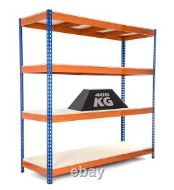 4 x 4 Tier Steel Heavy Duty Garage Storage Racking 2200mmH x 1800mm W 400KG UDL