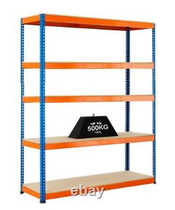 4 x 5 Tier Steel Heavy Duty Garage Storage Racking 2200mmH x 1800mm W 500KG UDL