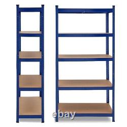 4x 1.8m 5 Tier Rack Garage Shelving Racking Metal Heavy Duty Storage Blue Ukes