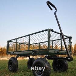 550kg Heavy Duty Metal Green Garden Cart Barrow Utility Trolley Garden Home UK