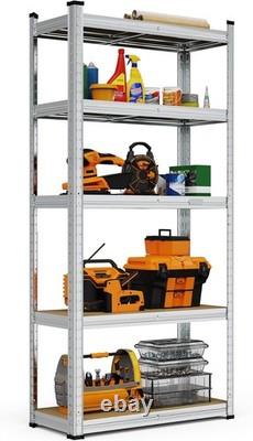 5PCS 5 Tier Racking Shelf Heavy Duty Garage Shelving Storage Shelves Unit 180cm