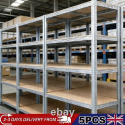 5Pcs 5 Tier Racking Shelf Heavy Duty Garage Shelving Storage Shelves Unit Home