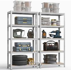 5Pcs 5 Tier Racking Shelf Heavy Duty Garage Shelving Storage Shelves Unit Home