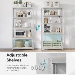 5Pcs 5 Tier Racking Shelf Heavy Duty Garage Shelving Storage Shelves Unit Home