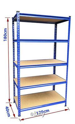 5Tier(180cm x 120cm x 40cm) Extra Heavy Duty Metal Blue Shelving Rack Unit S247