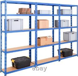 5Tier Heavy Duty Garage Shelving Unit 3Bay 200kg UDL Shel 1000kg Per Bay