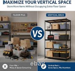 5Tier Racking Shelf Heavy Duty Garage Shelving Storage Shelves Unit 12245183cm