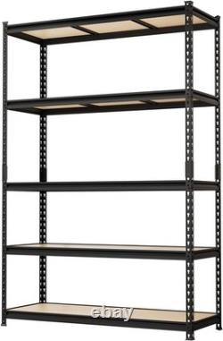 5Tier Racking Shelf Heavy Duty Garage Shelving Storage Shelves Unit 12245183cm