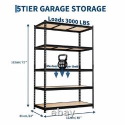 5Tier Racking Shelf Heavy Duty Garage Shelving Storage Shelves Unit 12261183cm