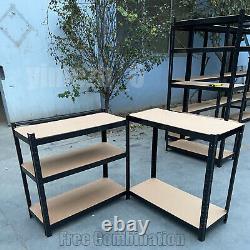 5X Garage Racking 5 Tier Shelving Unit Boltless Metal Shelf Shed Storage 150cm