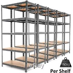 5 Bays 5 Tier Garage Shelving Racking Unit Storage Racks Heavy Duty Steel Shelf