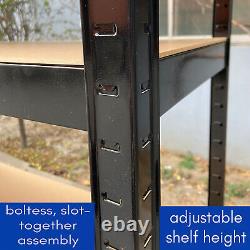 5 Sets Boltless Metal Shelving Shelves Storage Racking Shelf Garage Workshop