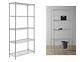5 Tier Bookcase Stainless Steel Storage Rack Wire Shelving Unit Holds 800kg