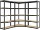 5-tier Corner Shelf Heavy Duty Garage Shelving 2625 Kg Load Ink Black Beige