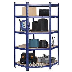 5 Tier Garage Corner Shelf Heavy Duty Steel Storage Shelves Load 280kg/Unit Blue