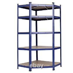 5 Tier Garage Corner Shelf Heavy Duty Steel Storage Shelves Load 280kg/Unit Blue