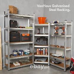 5-Tier Garage Shelving Units VonHaus Pack of 5 1.8m Rackings, 175kg Per Shelf