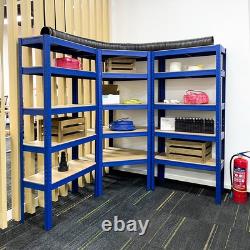 5-Tier Garage Shelving for Corner Storage 1.5m, Set of 3 Workshop Shelving Units
