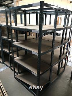 5 Tier Grey Metal Shelving Industrial Storage Unit Racking Heavy Duty Shelves
