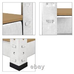 5 Tier Heavy Duty Boltess Metal Shelving Unit Industrial Shelves Storage Silver