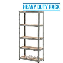 5 Tier Heavy-Duty Boltless Racking Shelving Storage Garage Shelves Grey