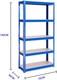 5 Tier Heavy Duty Garage Shelving Rack 875kg Boltless Adjustable