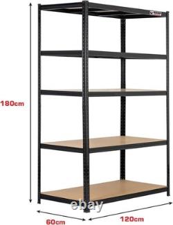 5 Tier Heavy Duty Garage Shelving Unit 200kg Per Shelf 1000kg Total