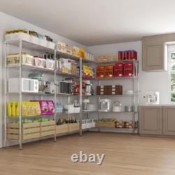 5-Tier Heavy Duty Metal Shelving Unit-Adjustable Double-Row Storage Rack