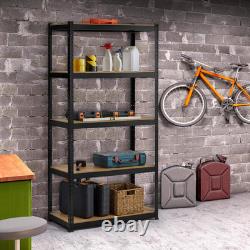 5-Tier Heavy-Duty Racking 180 X 90 X 45Cm Storage Shelves Black
