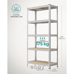5-Tier Heavy-Duty Shelving Units Set of 2 Adjustable Steel Storage for Garage