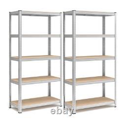 5-Tier Heavy-Duty Shelving Units Set of 2 Adjustable Steel Storage for Garage