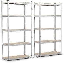 5-Tier Heavy Duty Shelving Units Set of 2 Metal Storage Racking Garage