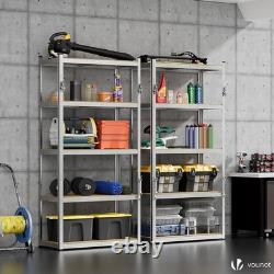 5-Tier Heavy Duty Shelving Units Set of 2 Metal Storage Racking Garage